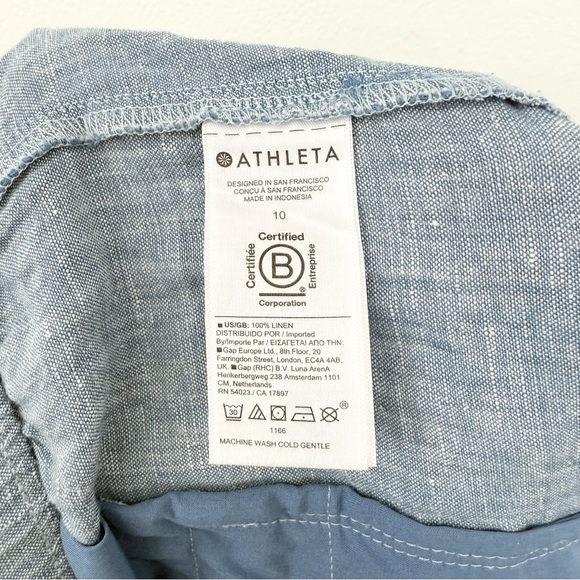 Athleta Retreat Linen Wide Leg Pant Chambray Blue - Picture 4 of 7